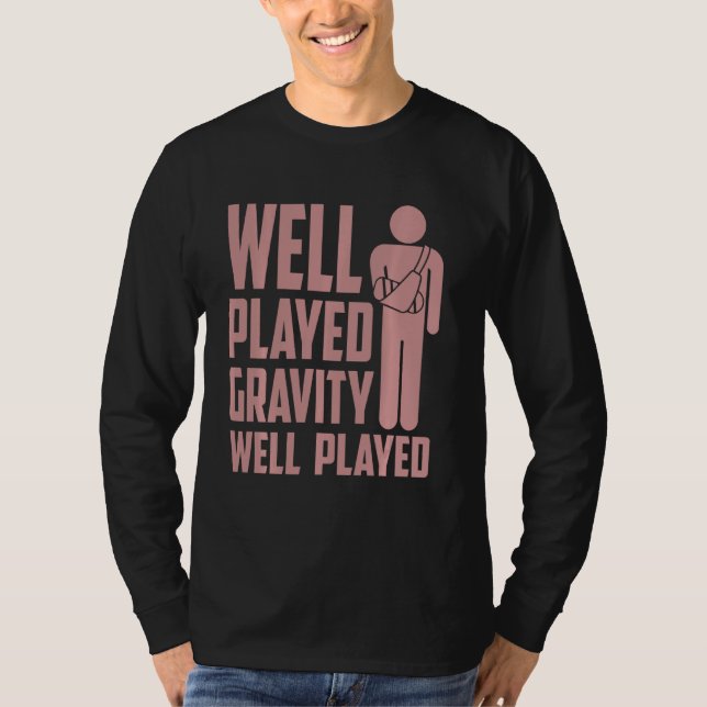 Coola Broken Arm För barn Funny Gravity Gag Fattig T Shirt (Framsida)