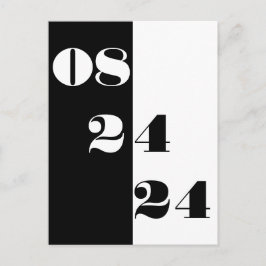 Coola Bröllop Datum för svartvitt Spara datum Vykort