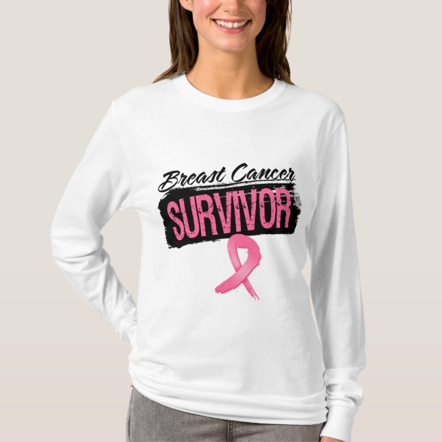 Coola Bröstcancer överlevande Tee Shirt (Framsida)