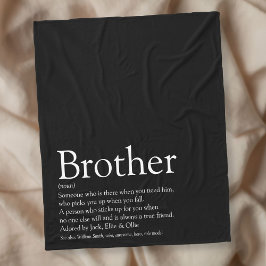 Coola Brother Modern Black and White Roligt Fleecefilt