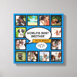 Coola Brother Photo Collage Modern Blue Roligt Tec Canvastryck