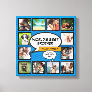 Coola Brother Photo Collage Modern Blue Roligt Tec Canvastryck