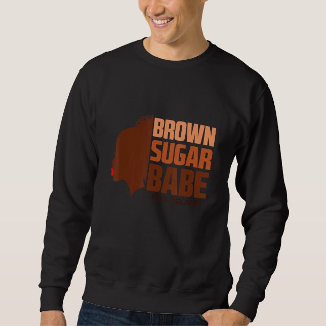 Coola Brown Sugar Babe Black African Histo Lång Ärmad Tröja (Framsida)