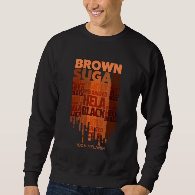 Coola Brown Sugar Baby Black African Histo Lång Ärmad Tröja (Framsida)