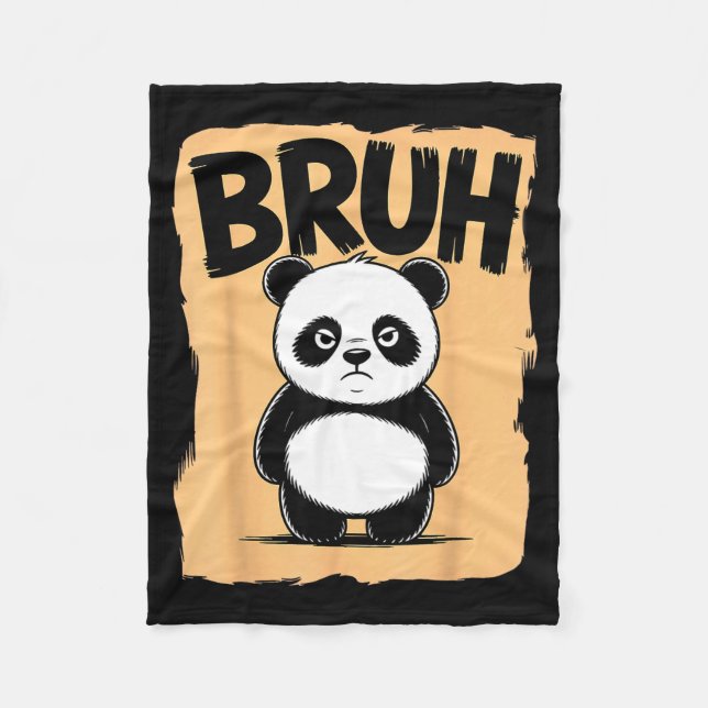 Coola Bruh Panda Män Kvinnor Barn Tonåringar Rolig Fleecefilt (Framsidan)