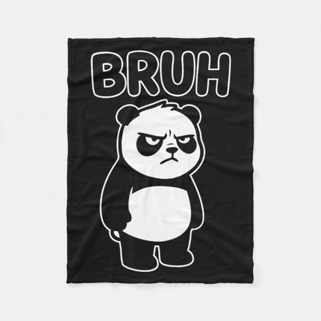 Coola Bruh Panda Män Kvinnor Barn Tonåringar Rolig Fleecefilt (Framsidan)