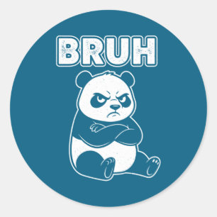 Coola Bruh Panda Män Kvinnor Barn Tonåringar Rolig Runt Klistermärke