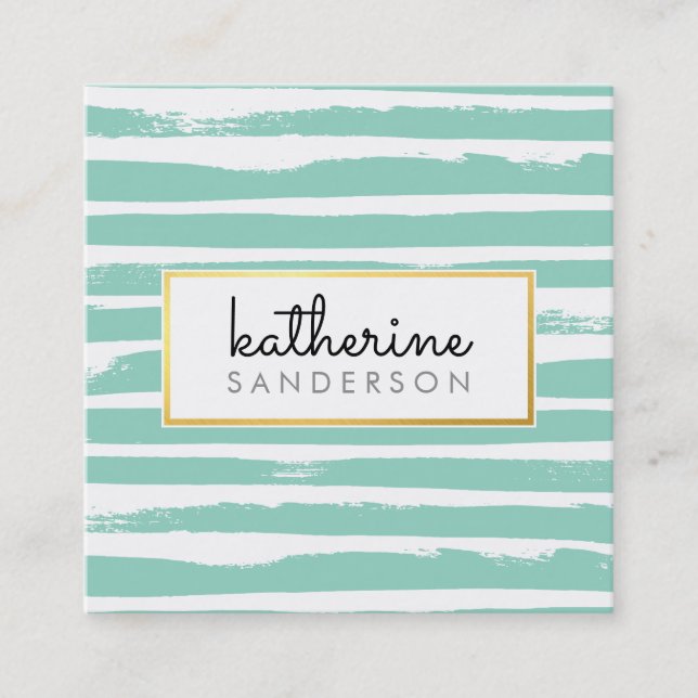 COOLA BRUSH STROKE-kreativet, modern svart faux gu Fyrkantigt Visitkort (Framsida)