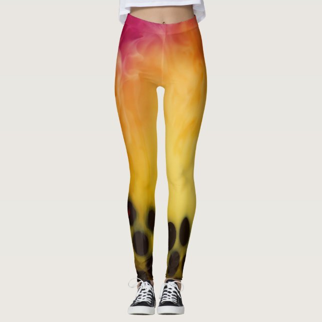Coola bubbelte fotoeffekt abstrakt färg leggings (Framsida)