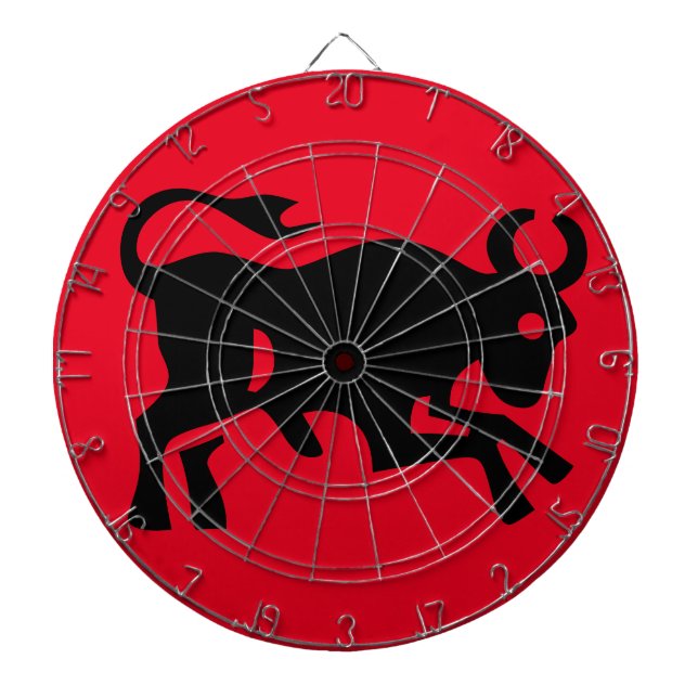 Coola Bull Visual Black Bullish Roligt för marknad Darttavla (Framsidan)