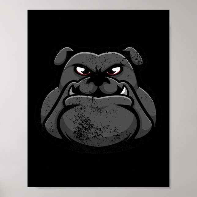 Coola Bulldog Hund älskare Gifts Idea Poster (Framsidan)