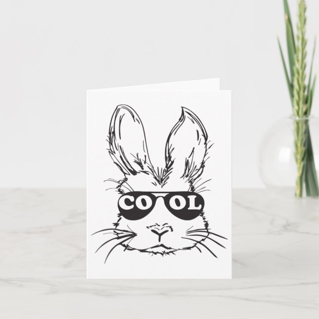 Coola Bunny Ansikte Glad påsk-fartyg för bojor Man Kort (Framsida)