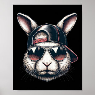 Coola Bunny Ansikte med Solles Glad påsk Boys Mana Poster