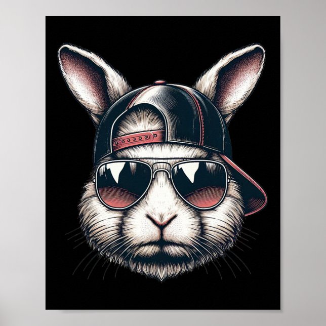 Coola Bunny Ansikte med Solles Glad påsk Boys Mana Poster (Framsidan)