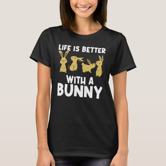 Coola Bunny Art För manar Women Rabbit Jersey Wool T Shirt (Framsida)