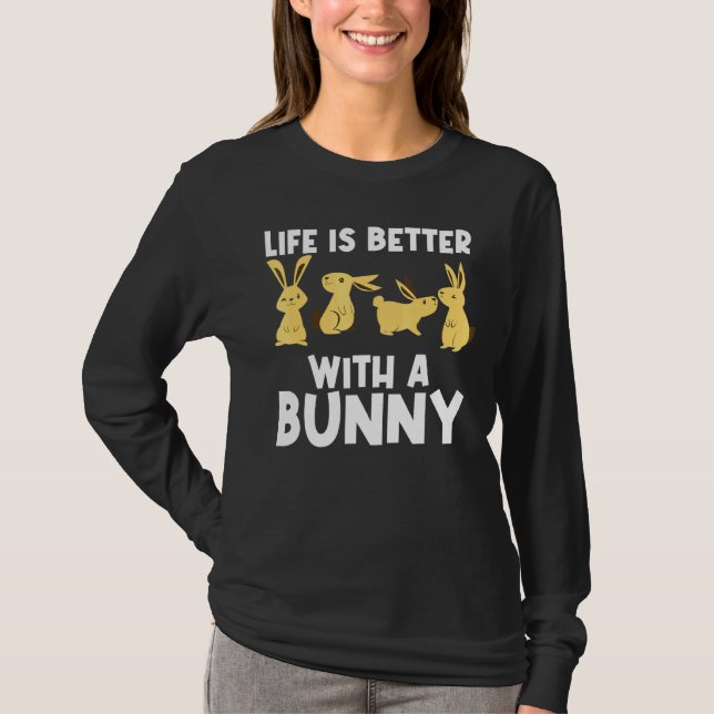 Coola Bunny Art För manar Women Rabbit Jersey Wool T Shirt (Framsida)