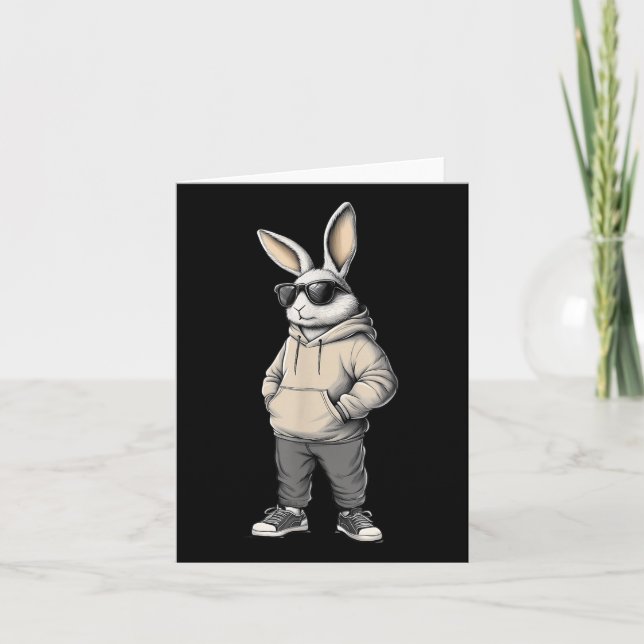 Coola Bunny Glad påsk Day Rabbit Sungles Manar Kid Kort (Framsida)