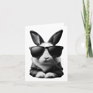 Coola Bunny-kanin med sungles Jacka Påsk Reali Kort