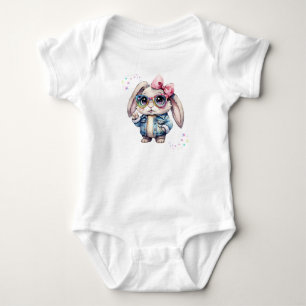 Coola Bunny med glasögon och bäddpastel T Shirt