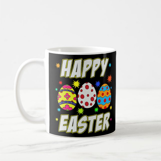 Coola Bunny Mommies Glad påsk Rabbit Jump Eggs E Kaffemugg (Vänster)