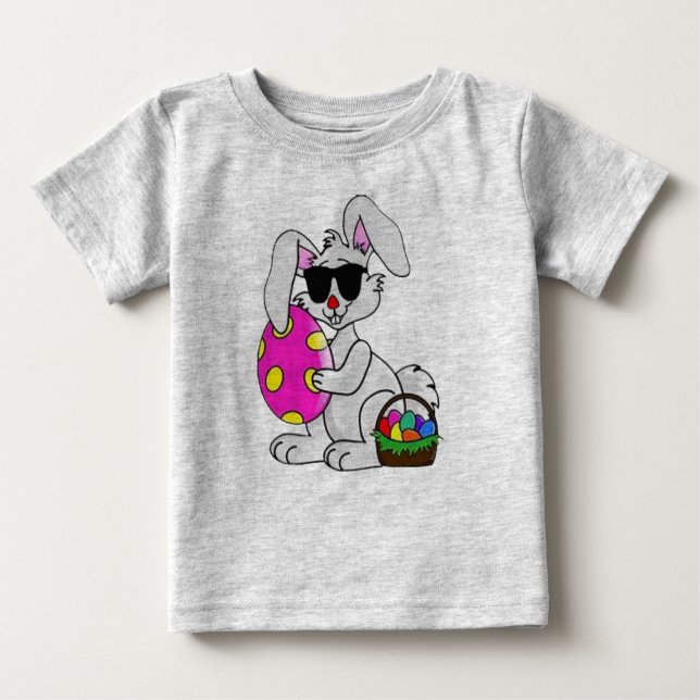 coola bunny påsk t-shirt rolig design t-shirt (Framsida)