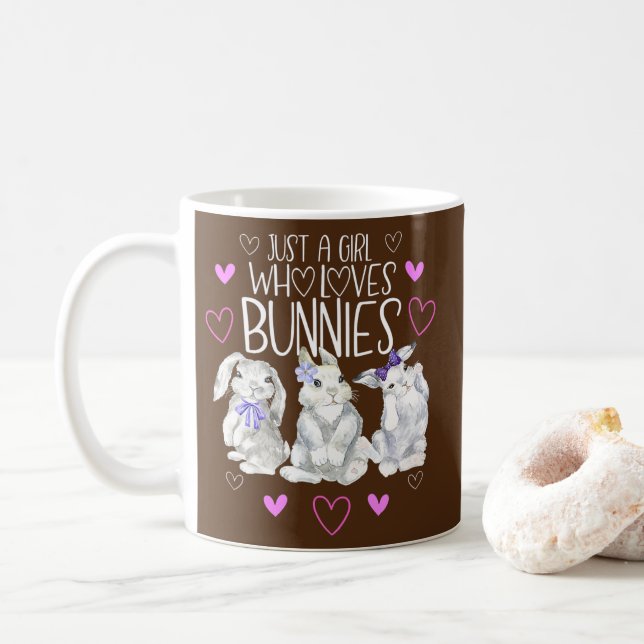 Coola Bunny Rabbit Bara en flicka som Kärlek Bunni Kaffemugg (Med munk)