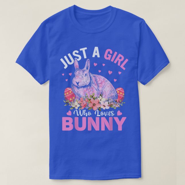 Coola Bunny Rabbit Bara en flicka som Kärlek Bunny T Shirt (Design framsida)