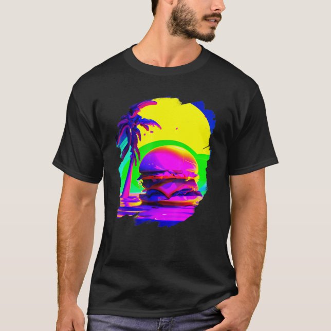 Coola Burger Chijar på Beach Fast Food Foodie Bu T Shirt (Framsida)