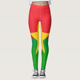 Coola Burkina Faso Flagga Mode Leggings