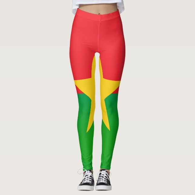 Coola Burkina Faso Flagga Mode Leggings (Framsida)