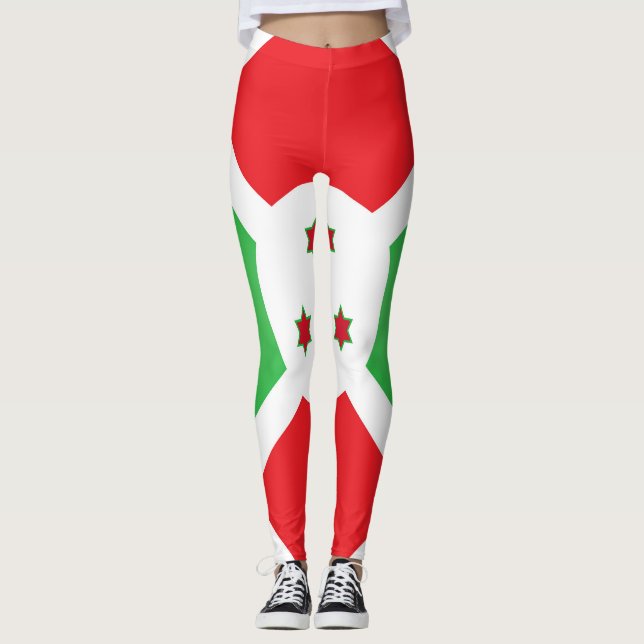 Coola Burundi Flagga Mode Leggings (Framsida)