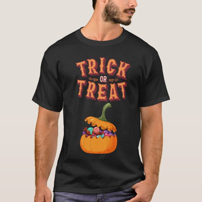 Coola Bus eller godis Halloween T Shirt (Framsida)