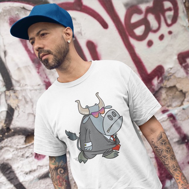 Coola Business Bull i Kostym med solglasögon T Shirt (Skapare uppladdad)