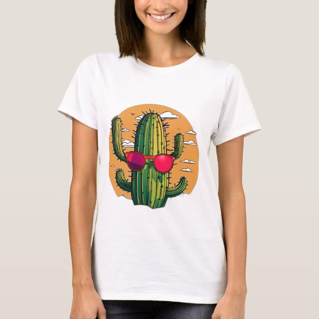 Coola Cactus Sunset T Shirt (Framsida)