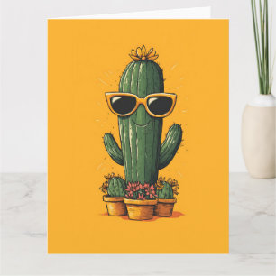Coola Cactus with Sunglasses and Flowers Kort