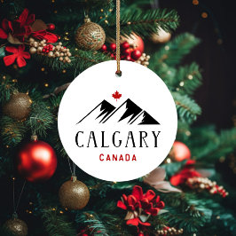 Coola Calgary Canada Mountains Maple Löv Julgransprydnad Keramik