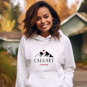 Coola Calgary Canada Mountains Maple Löv T Shirt