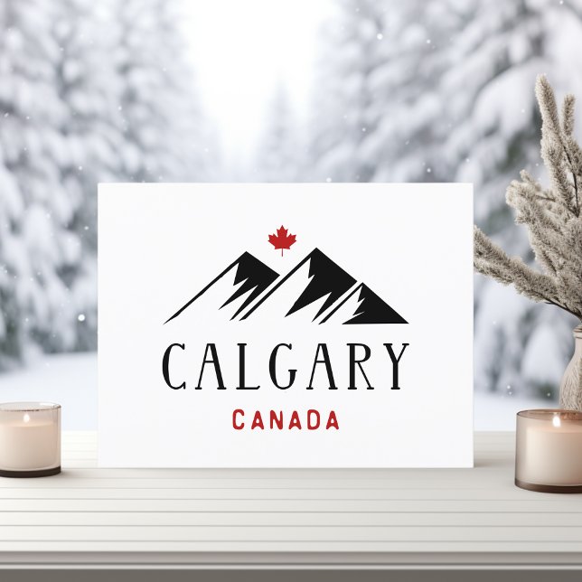 Coola Calgary Canada Mountains Maple Löv Vykort (Skapare uppladdad)
