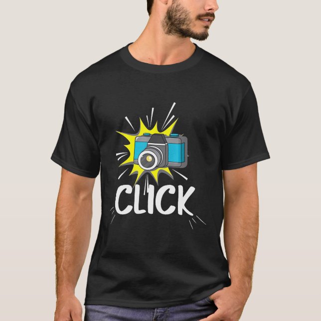 Coola Camera Trigger-titel Klicka på Camera Älskar T Shirt (Framsida)