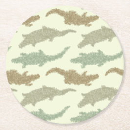 Coola Camo Krokodiler - sömlöst mönster. Underlägg Papper Rund