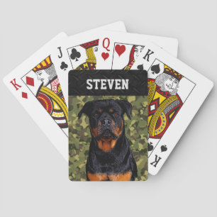 Coola Camo Rottweiler Hund Djuret tåligt Namn Casinokort