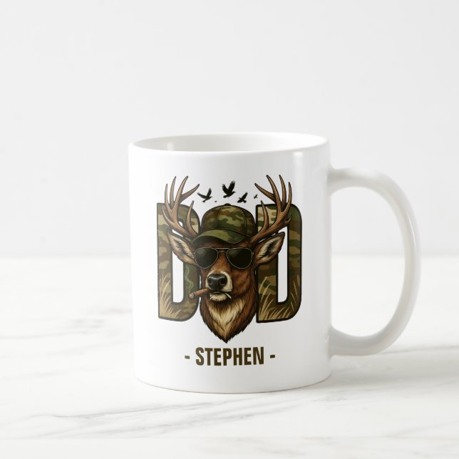 Coola Camouflage Pappa - Hjort med solglasögon Kaffemugg (Höger)