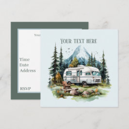 Coola camping älskare party inbjudningar