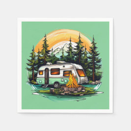 Coola camping älskare party pappersservett