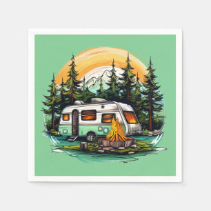 Coola camping älskare party pappersservett