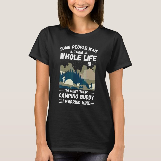Coola Camping Buddies För manar Women Make & Wif T Shirt (Framsida)