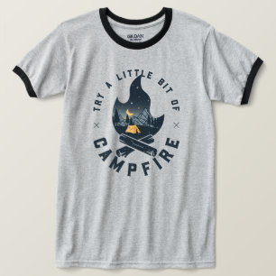Coola Camping Campper Campfire under stenbergen T Shirt
