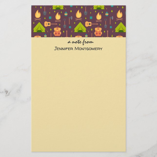 Coola Camping Design Outdoorsy Mönster Brevpapper (Framsida)