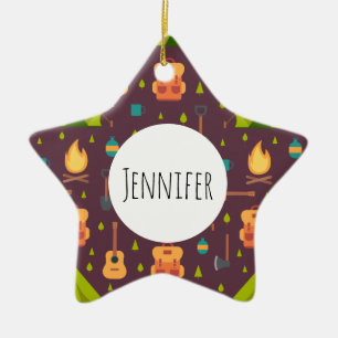 Coola Camping Mönster Outdoorsy Design Julgransprydnad Keramik