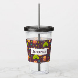 Coola Camping Mönster Outdoorsy Design Take Away Mugg